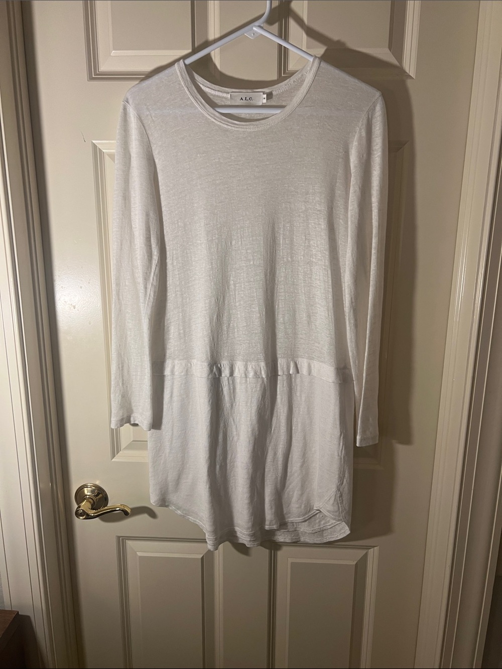 A.L.C. White Long Sleeve Tunic Dress